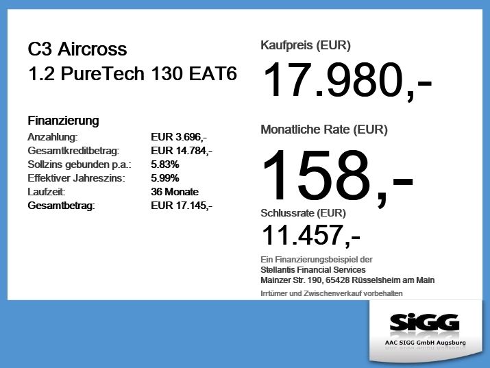 Citroen C3 Aircross 17.999 km 17.980 &euro; Augsburg 86167