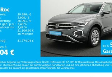 VW T-Roc 7.300 km 29.270 &euro; Gersthofen 86368