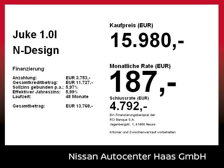 Nissan Juke 63.450 km 15.980 &euro; Augsburg 86165